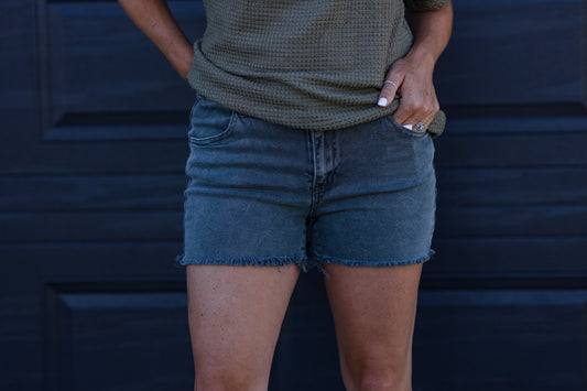 Acid Wash Gray Wash Shorts