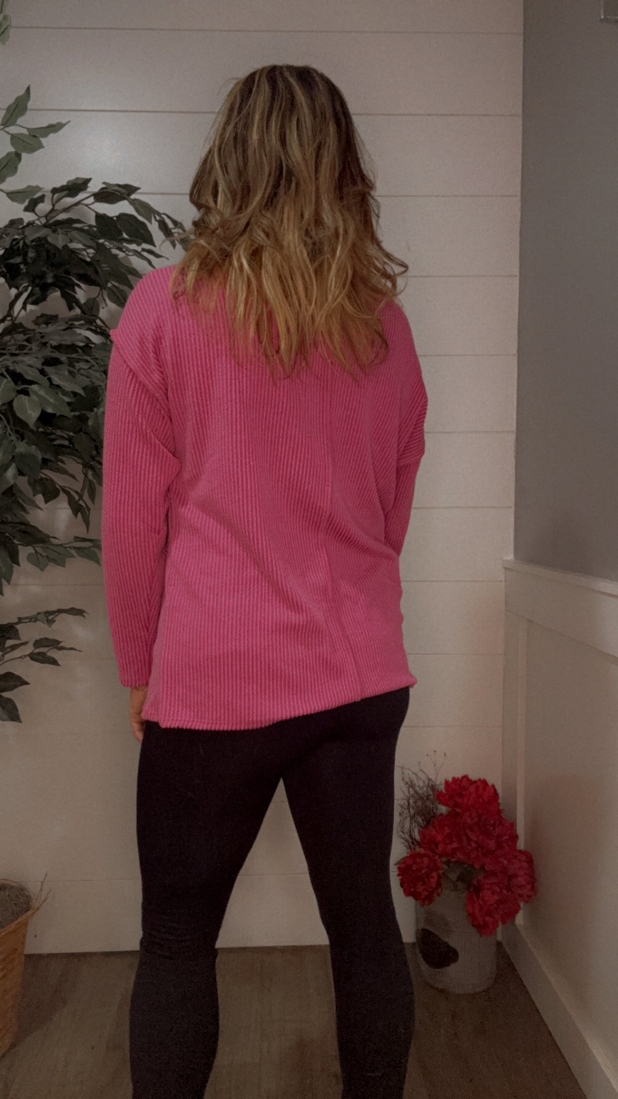 Kinda Sorta Ribbed Top in Magenta