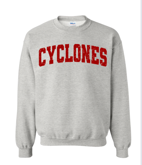 Distressed Cyclones Football Sweatshirt