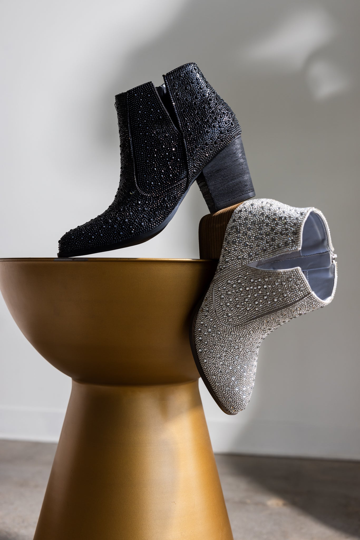 Shine Star Rhinestone Bootie in Black